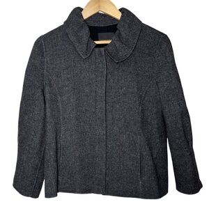 Cynthia Rowley Wool Blend Coat Jacket Large Gray Minimalist Quiet Luxury Career